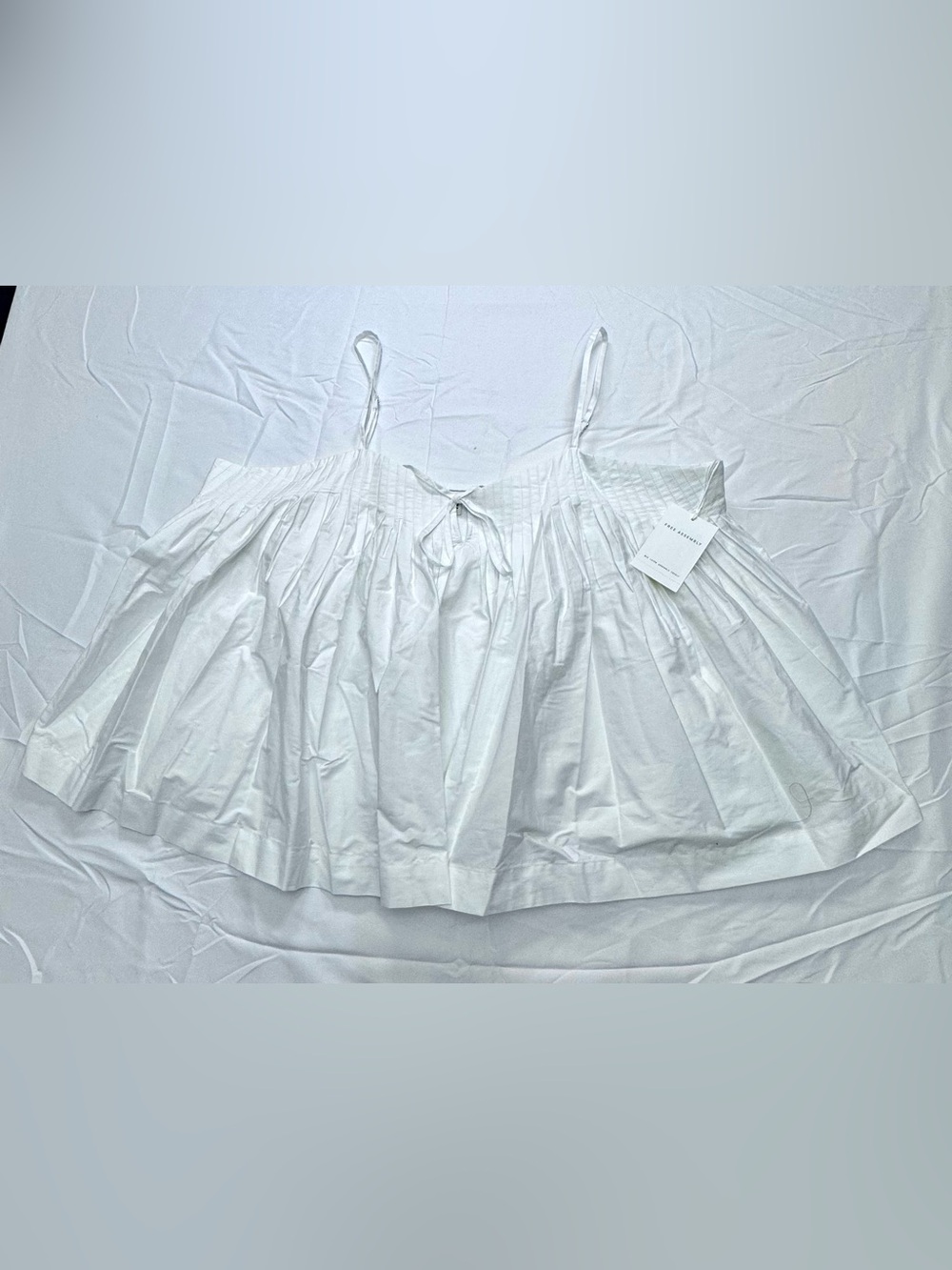 Free Assembly Cotton Spaghetti Strap White Peplum Top